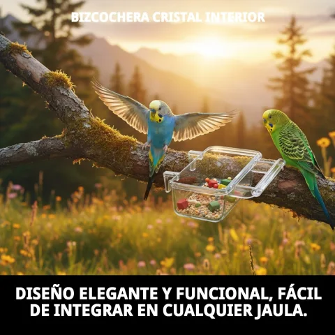 Utilisation de la boîte en verre intérieur dans cage d'oiseau
