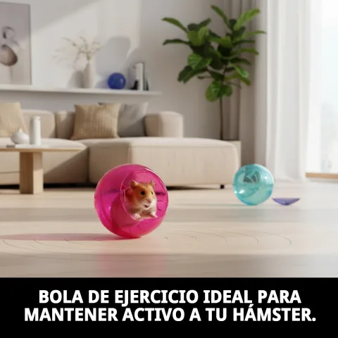 Detalle de cierre seguro de bola para hámster