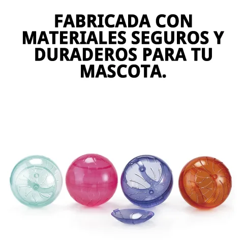 Hámster en bola de ejercicio moviéndose en suelo