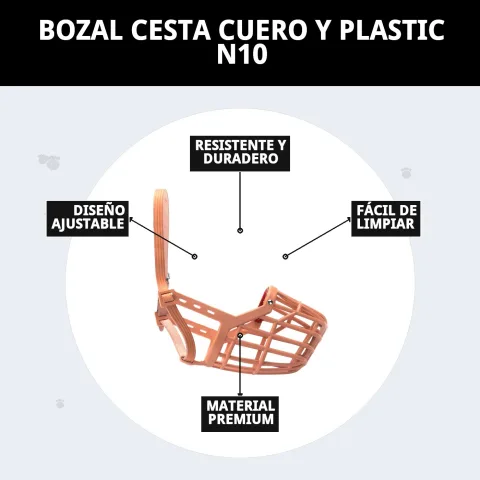 Museruola cestello cuir et plastique N10 dans sa boîte La Tribu Animale