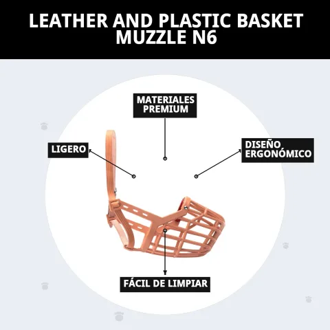 Muserolle panier cuir et plastique N6 utilisée lors d’une promenade