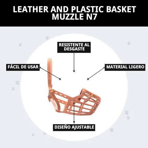 Emballage de la muselière cesta cuir et plastique N7 La Tribu Animale