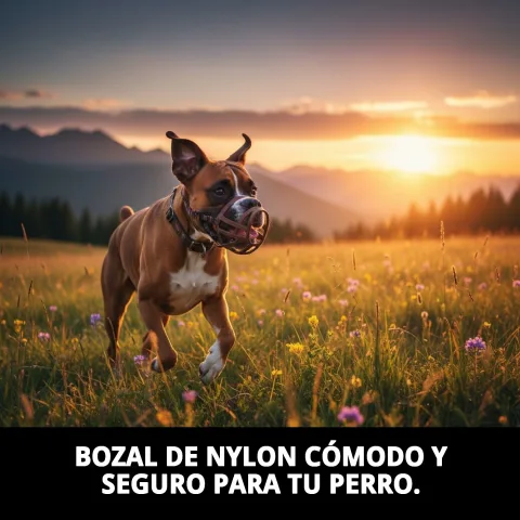 Detalle de cintas ajustables del bozal para Boxer