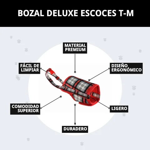 Muserolle deluxe écossaise T-M dans sa boîte avec étiquette La Tribu Animale