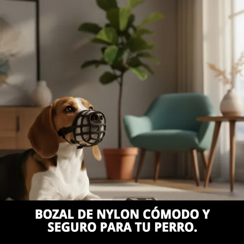 Vista lateral del bozal nylon talla N.1 para perros