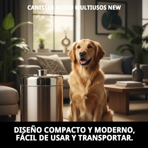Uso del canister para guardar alimentos de mascotas