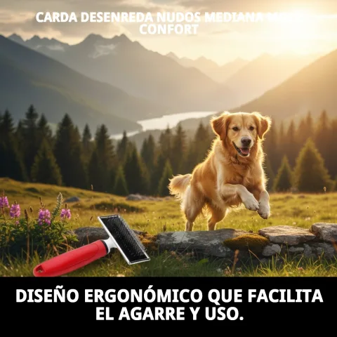 Uso de la carda desenreda nudos en gato con pelaje medio