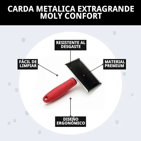 Empaque y presentación de la carda metálica extragrande Moly Confort