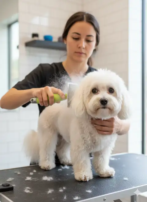 Détail du manche ergonomique en gel thérapeutique de la carde Moly