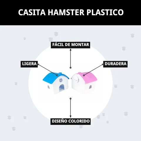 Casita para hámster con ganchos para colgar en jaula
