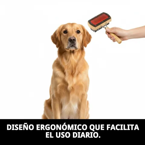 Uso del cepillo Bambú Carda Doble Moly en perro de pelaje largo