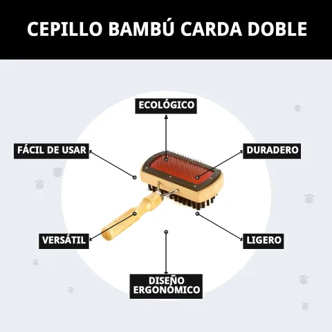 Cepillo Bambú Carda Doble Moly en caja de presentación