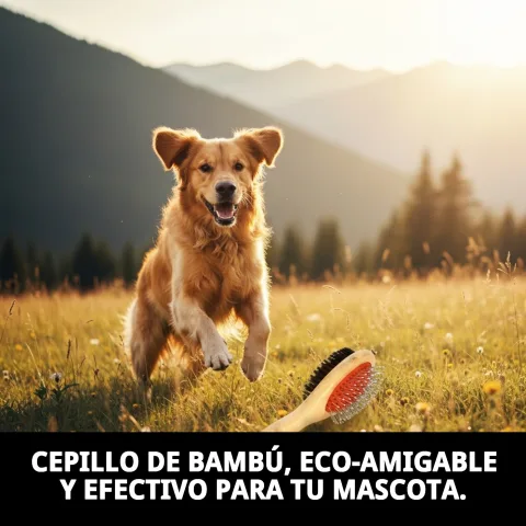 Detalle del mango ergonómico de bambú natural del cepillo Moly