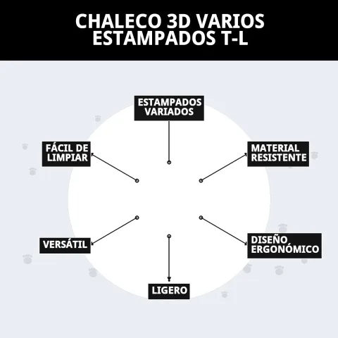Emballage et présentation du chaleco 3D plusieurs motifs T-L