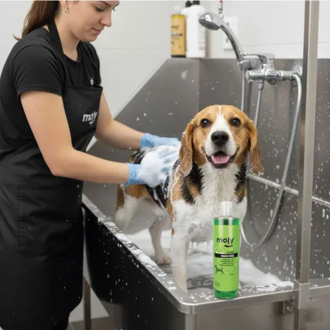 Détail de l'emballage du shampoing Menta Fresh Moly