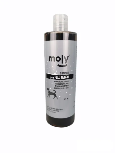 Botella de 500 ml Champú Pelo Negro Moly para perros