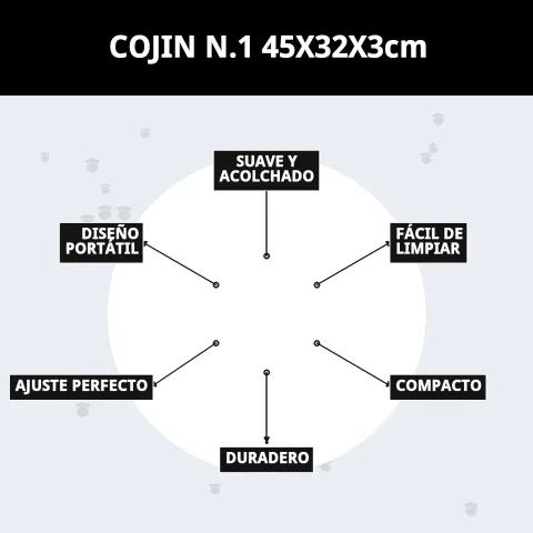 Cojín N.1 en espacio de descanso para perros y gatos