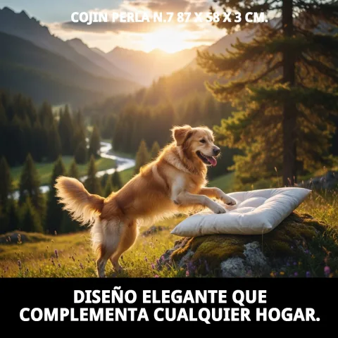 Cojín Perla N.7 colocado en suelo de salón