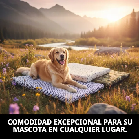 Vista lateral del colchón para mascotas tamaño 100x80x8 cm