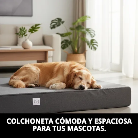 Detalle del grosor de 12 cm de la colchoneta para perros