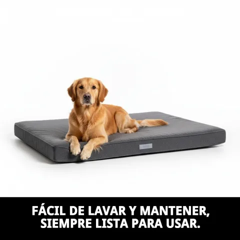 Perro descansando cómodamente sobre la colchoneta