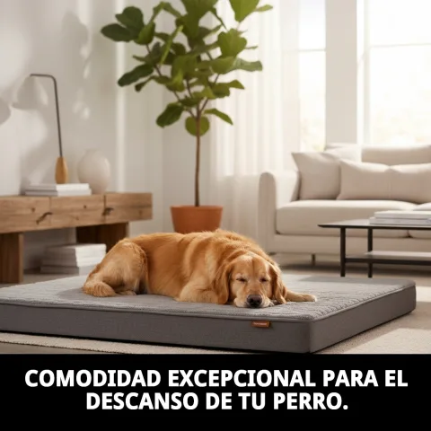Detalle del grosor de 12 cm de la colchoneta para perros