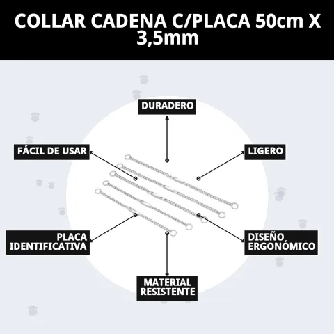 Embalaje del collar cadena con placa de identificación Mar Mascotas
