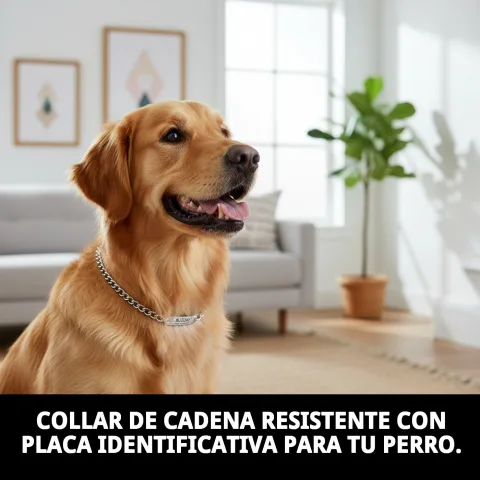 Collar metálico resistente para perros medianos y grandes