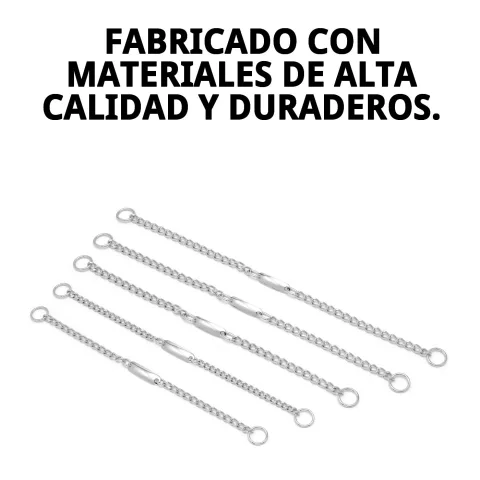 Placa personalizada con nombre y teléfono en collar de cadena