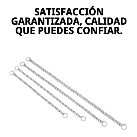 Collar cadena cromada con cierre robusto para perros grandes