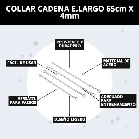 Collar cadena metálico E.LARGO en presentación para venta