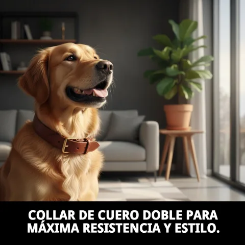 Collar de cuero ajustable para perros de tamaño medio