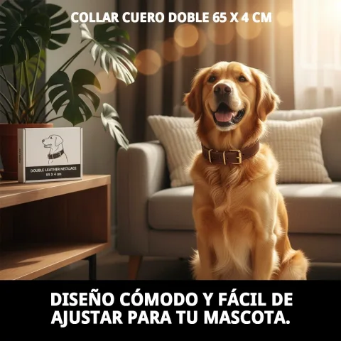 Collar de cuero con colgador tipo percha para almacenamiento