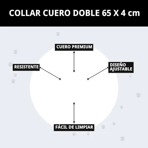 Collar de cuero doble en entorno natural con perro
