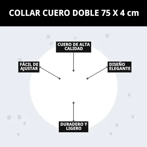 Caja y presentación del collar cuero doble 75x4 cm Mar Mascotas