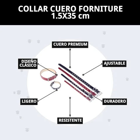 Packaging del collar de cuero Forniture en tienda Mar Mascotas