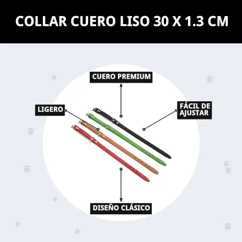 Empaque y presentación del collar cuero liso Mar Mascotas