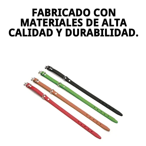 Material cuero de alta calidad en collar para perros