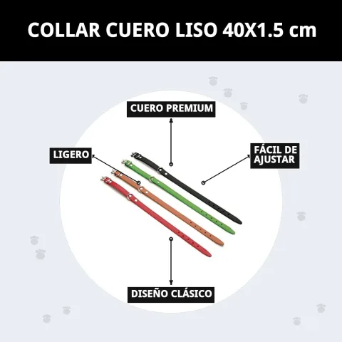 Collar cuero liso en entorno natural para mascotas