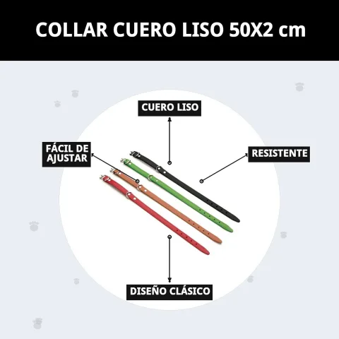 Accesorio de cuero liso 50x2 cm para perros en tienda online Mar Mascotas
