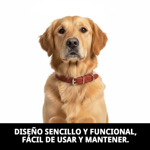 Collar cuero liso resistente para perros con acabado minimalista