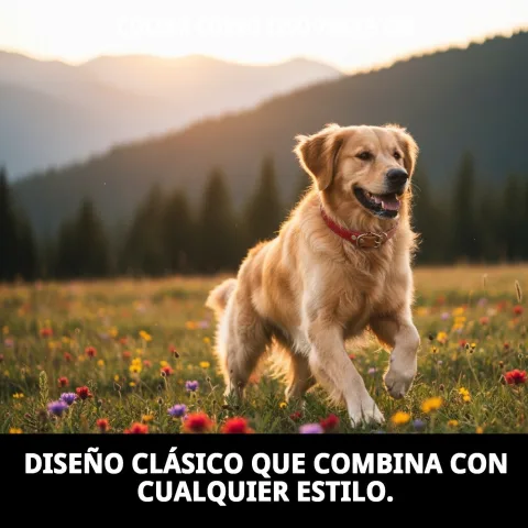 Collar de cuero liso con diseño clásico para perros