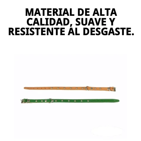 Vista lateral del collar cuero liso 35 cm