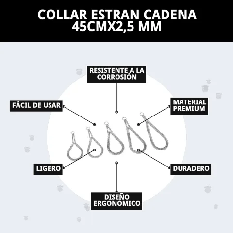 Collier chaîne pour contrôle et éducation canine