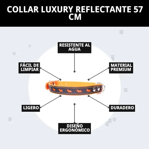 Collar Luxury Reflectante junto a correas y arneses relacionados