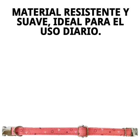 Vue latérale du collier Moly Salmon T-6 montrant sa largeur de 2,5 cm