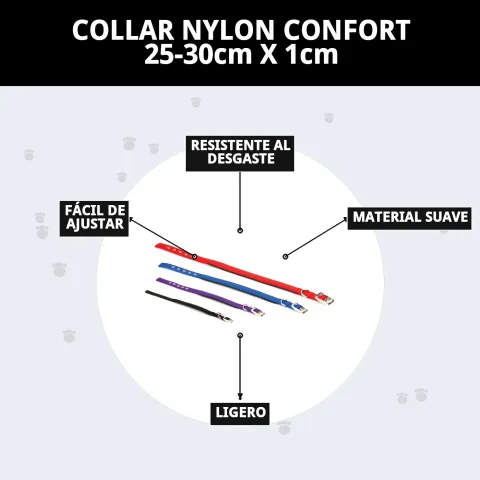 Presentación del collar nylon confort en tienda Mar Mascotas