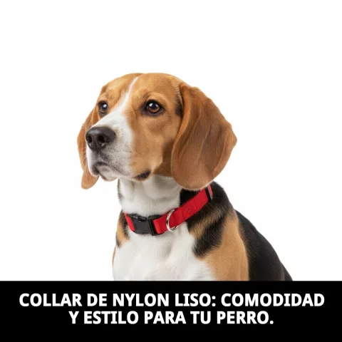 Collar nylon liso ajustable con hebilla metálica para perros activos