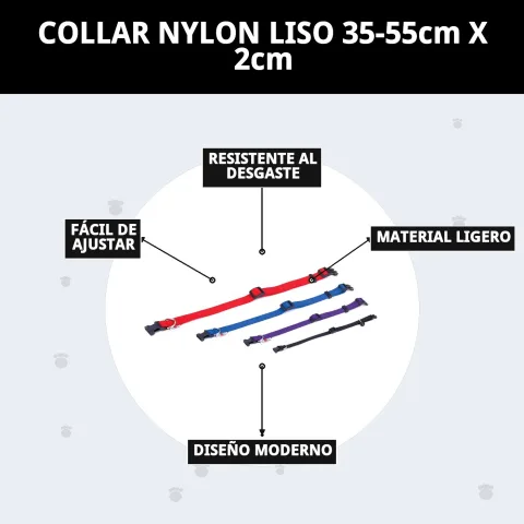 Collar nylon azul con diseño cómodo para perros en Mar Mascotas