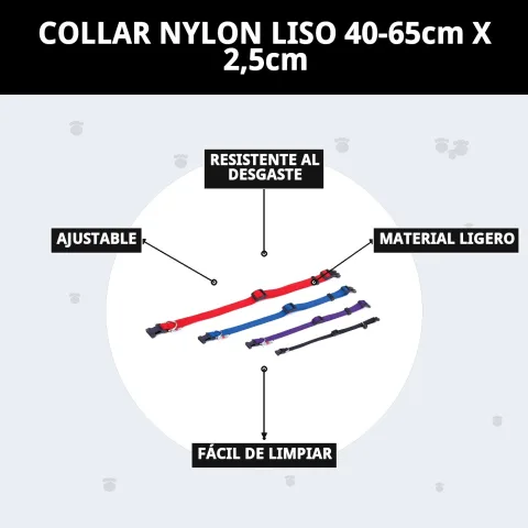 Tamaño ajustable del collar nylon liso para mascotas